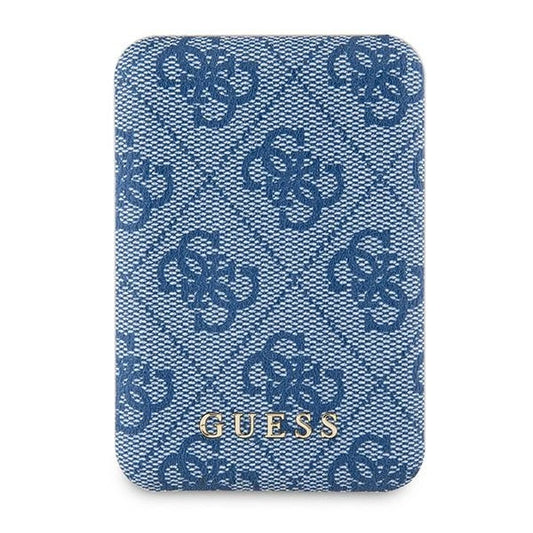 Guess Powerbank inductive 15W GUPB5FP4EMGB 5000mAh blue/blue 4G Leather Metal Logo MagSafe_0