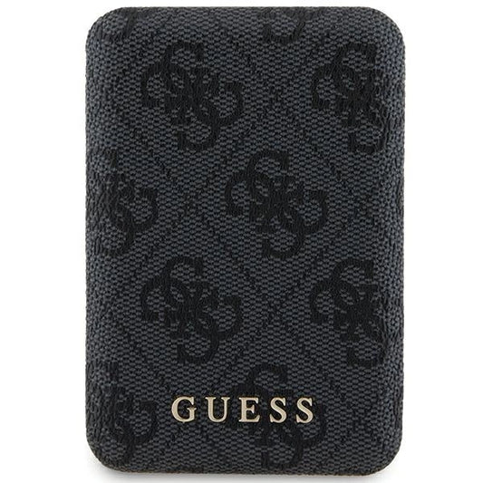 Guess Powerbank inductive 15W GUPB5FP4EMGK 5000mAh black/black 4G Leather Metal Logo MagSafe_0