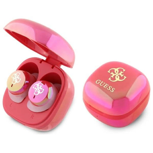 Guess Bluetooth headphones GUTWSJ144ESF TWS + docking station fuchsia/fuschia Iridescent 4G Printed Logo_0