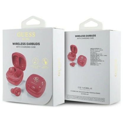 Guess Bluetooth headphones GUTWSJ144ESF TWS + docking station fuchsia/fuschia Iridescent 4G Printed Logo_5