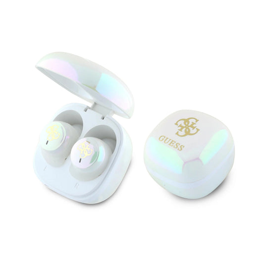 Guess Bluetooth headphones GUTWSJ144ESH TWS + docking station white/white Iridescent 4G Printed Logo_0