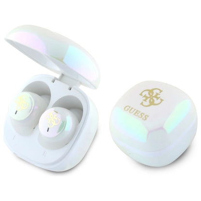 Guess Bluetooth headphones GUTWSJ144ESH TWS + docking station white/white Iridescent 4G Printed Logo_1