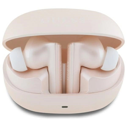 Guess Bluetooth Headphones GUTWST88MCTGP TWS + Docking Station Pink Capsule Printed Logo_0