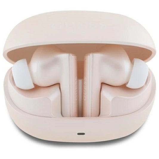 Guess Bluetooth Headphones GUTWST88MCTGP TWS + Docking Station Pink Capsule Printed Logo_0