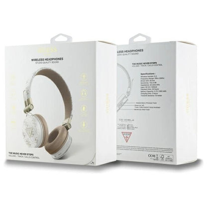Guess Bluetooth ENC GUBH70E4PTMH on-ear headphones white 4G Triangle Round Shape_3