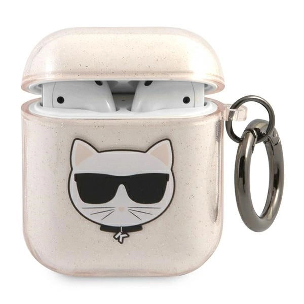 Karl Lagerfeld Glitter Choupette Case for AirPods 1 / 2 - Gold_0