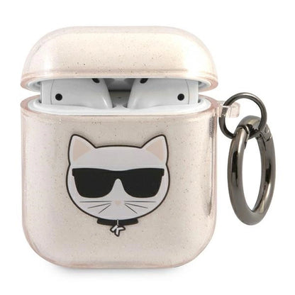 Karl Lagerfeld Glitter Choupette Case for AirPods 1 / 2 - Gold_0