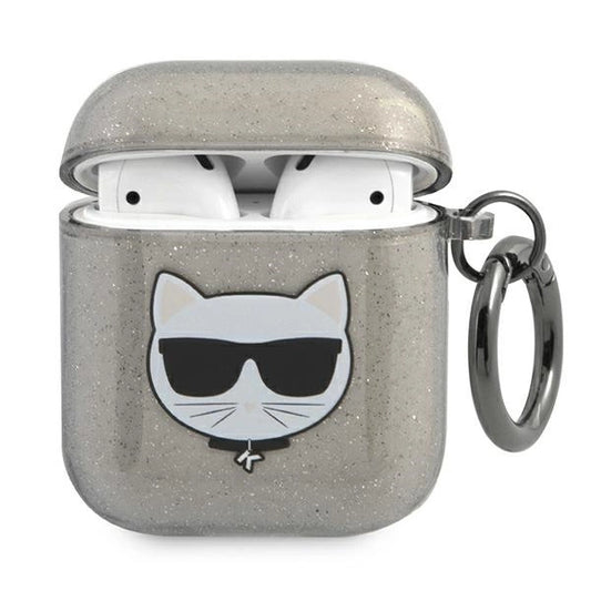 Karl Lagerfeld KLA2UCHGK AirPods 1/2 cover black/black Glitter Choupette_0
