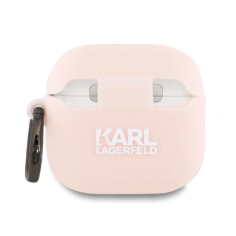 Karl Lagerfeld KLA4RUNCHP AirPods 4 cover pink Silicone Choupette Head 3D_1