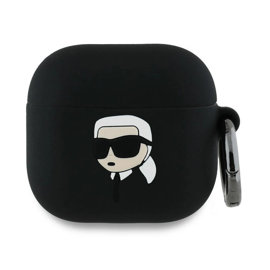 Karl Lagerfeld KLA4RUNIKK AirPods 4 cover black/black Silicone Karl Head 3D_0