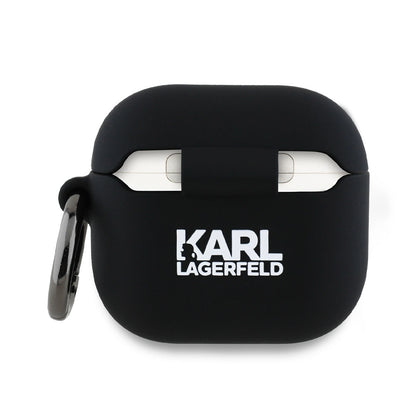 Karl Lagerfeld KLA4RUNKCHK AirPods 4 cover black/black Silicone Karl&amp;Chaupette Head 3D_1