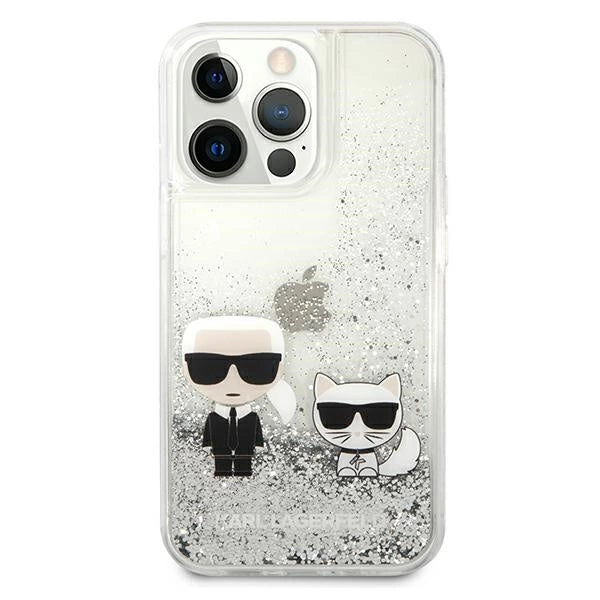 Karl Lagerfeld Liquid Glitter Karl&amp;Choupette case for iPhone 13 Pro / 13 6.1" - silver_2