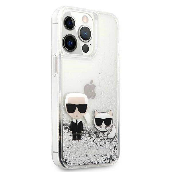 Karl Lagerfeld Liquid Glitter Karl&amp;Choupette case for iPhone 13 Pro / 13 6.1" - silver_3