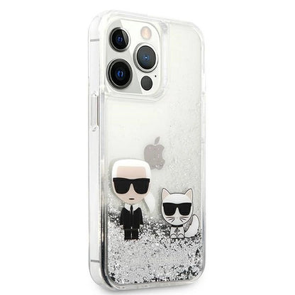 Karl Lagerfeld Liquid Glitter Karl&amp;Choupette case for iPhone 13 Pro / 13 6.1" - silver_3
