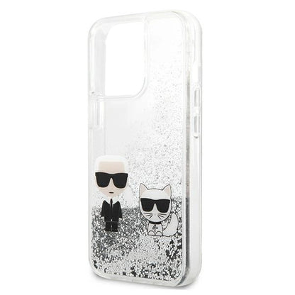 Karl Lagerfeld Liquid Glitter Karl&amp;Choupette case for iPhone 13 Pro / 13 6.1" - silver_5