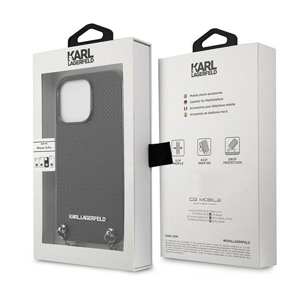 Karl Lagerfeld Monogram Plaque Case for iPhone 13 Pro / 13 6.1" - Blackx_7