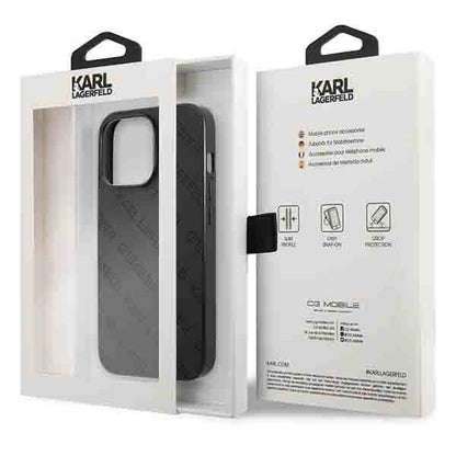 Karl Lagerfeld Perforated Allover Case for iPhone 13 Pro / 13 6.1" - Black_7