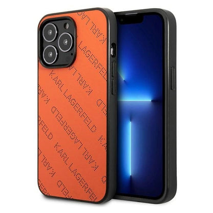 Karl Lagerfeld Perforated Allover Case for iPhone 13 Pro / 13 6.1" - Orange_0