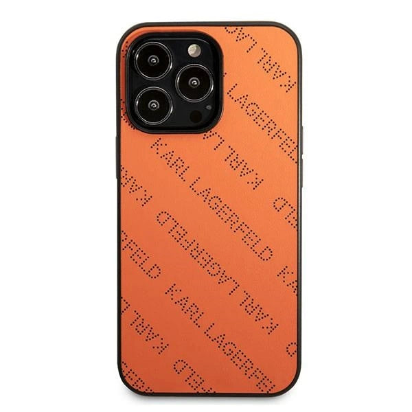 Karl Lagerfeld Perforated Allover Case for iPhone 13 Pro / 13 6.1" - Orange_2