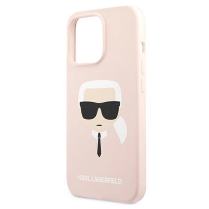 Karl Lagerfeld Silicone Karl`s Head Case for iPhone 13 Pro / 13 6.1&quot; - Light Pink_5