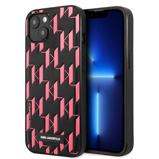 Karl Lagerfeld Monogram Plaque Case for iPhone 13 / 14 / 15 6.1&quot; - Pink_0
