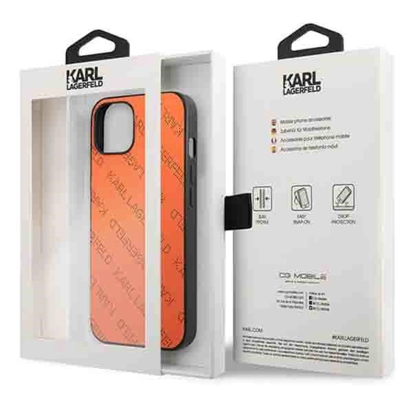 Karl Lagerfeld Perforated Allover Case for iPhone 13 / 14 / 15 6.1" - Orange_7