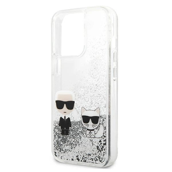 Karl Lagerfeld Liquid Glitter Karl&amp;Choupette case for iPhone 13 Pro Max 6.7" - silver_5