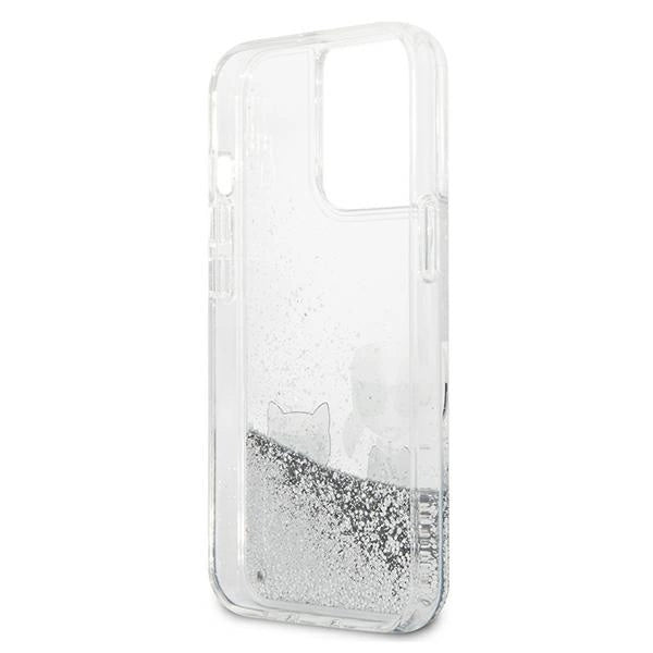Karl Lagerfeld Liquid Glitter Karl&amp;Choupette case for iPhone 13 Pro Max 6.7" - silver_6