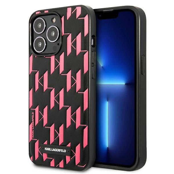 Karl Lagerfeld Monogram Plaque iPhone 13 Pro Max 6.7" Case - Pink_0