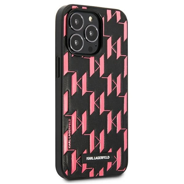 Karl Lagerfeld Monogram Plaque iPhone 13 Pro Max 6.7" Case - Pink_3