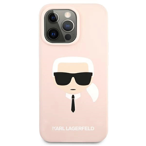 Karl Lagerfeld Silicone Karl`s Head Case for iPhone 13 Pro Max 6.7" - Light Pink_2