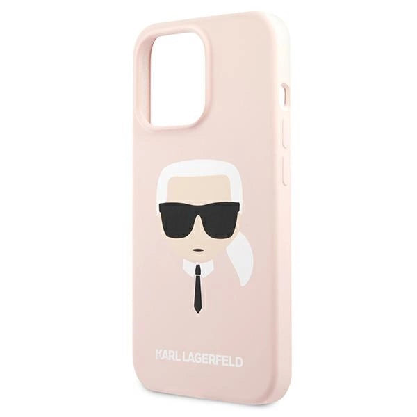 Karl Lagerfeld Silicone Karl`s Head Case for iPhone 13 Pro Max 6.7" - Light Pink_5