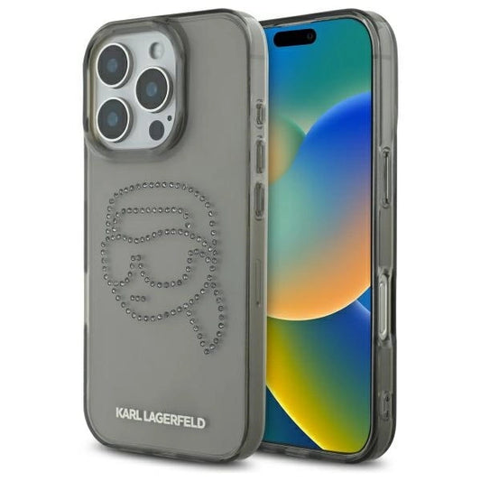 Karl Lagerfeld KLHCP16XHKHDCELK iPhone 16 Pro Max 6.9&quot; black/black hardcase IML Rhinestones Karl Head_0