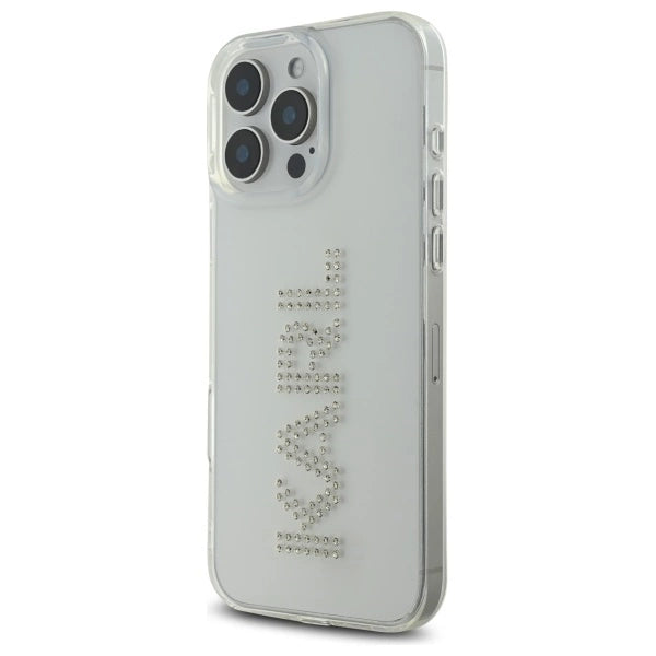 Karl Lagerfeld KLHCP16XHKLSTDCT iPhone 16 Pro Max 6.9" Clear Hard Case IML Rhinestones Logo_1