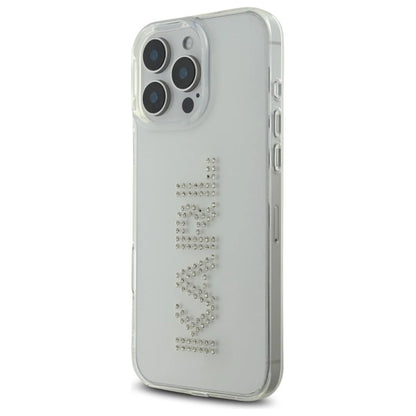 Karl Lagerfeld KLHCP16XHKLSTDCT iPhone 16 Pro Max 6.9" Clear Hard Case IML Rhinestones Logo_1