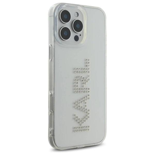 Karl Lagerfeld KLHCP16XHKLSTDCT iPhone 16 Pro Max 6.9" Clear Hard Case IML Rhinestones Logo_3