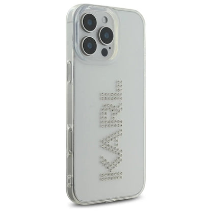 Karl Lagerfeld KLHCP16XHKLSTDCT iPhone 16 Pro Max 6.9" Clear Hard Case IML Rhinestones Logo_3