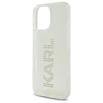 Karl Lagerfeld KLHCP16XHKLSTDCT iPhone 16 Pro Max 6.9" Clear Hard Case IML Rhinestones Logo_5