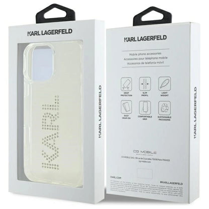 Karl Lagerfeld KLHCP16XHKLSTDCT iPhone 16 Pro Max 6.9" Clear Hard Case IML Rhinestones Logo_7