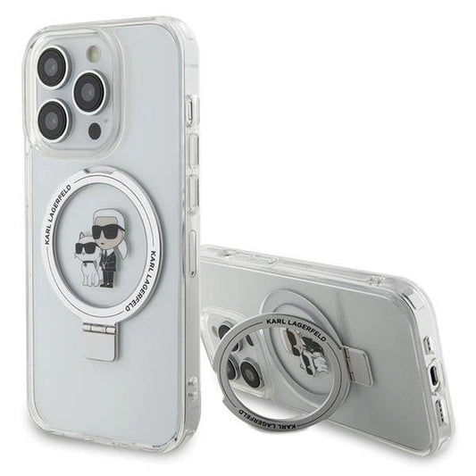 Karl Lagerfeld KLHMP15LHMRSKCH iPhone 15 Pro 6.1&quot; white/white hardcase Ring Stand Karl&amp;Choupette MagSafe_0