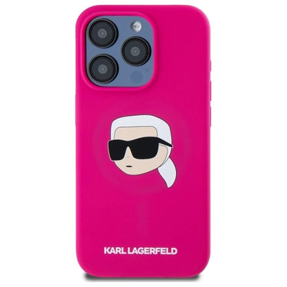 Karl Lagerfeld KLHMP15LSKHPPPLF iPhone 15 Pro 6.1&quot; fuchsia/fuschia hardcase Silicone Karl Head Print MagSafe_2