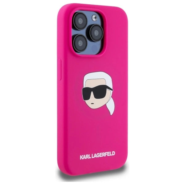 Karl Lagerfeld KLHMP15LSKHPPPLF iPhone 15 Pro 6.1&quot; fuchsia/fuschia hardcase Silicone Karl Head Print MagSafe_3