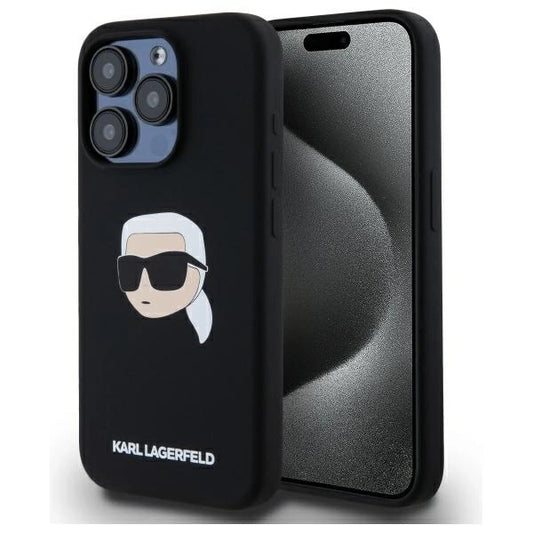 Karl Lagerfeld KLHMP15LSKHPPLK iPhone 15 Pro 6.1" black/black hardcase Silicone Karl Head Print MagSafe_0