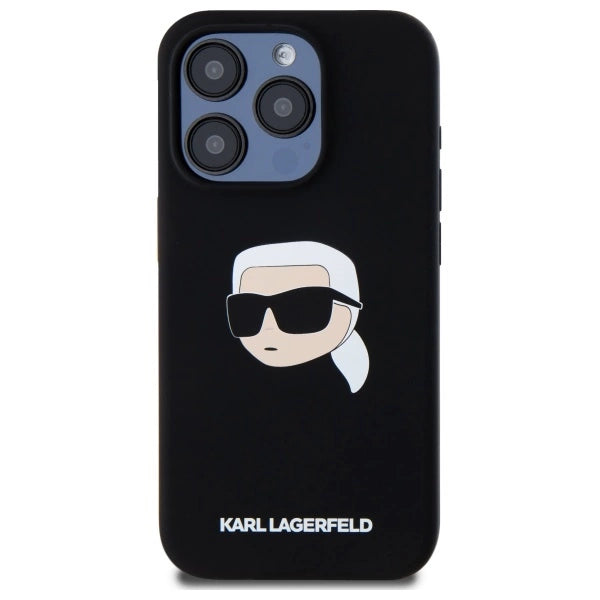 Karl Lagerfeld KLHMP15LSKHPPLK iPhone 15 Pro 6.1" black/black hardcase Silicone Karl Head Print MagSafe_2