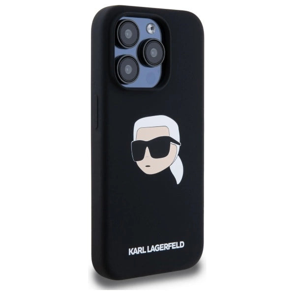 Karl Lagerfeld KLHMP15LSKHPPLK iPhone 15 Pro 6.1" black/black hardcase Silicone Karl Head Print MagSafe_3