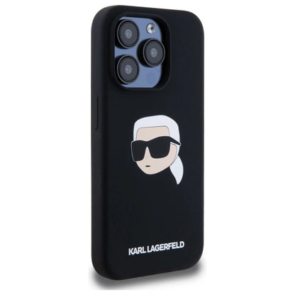 Karl Lagerfeld KLHMP15LSKHPPLK iPhone 15 Pro 6.1" black/black hardcase Silicone Karl Head Print MagSafe_3