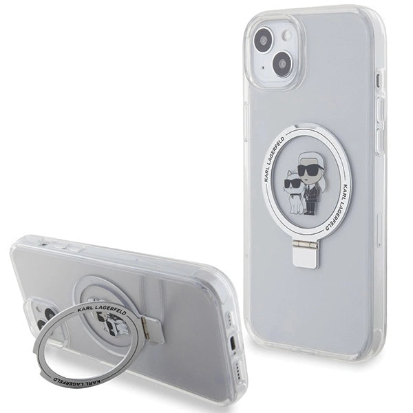 Karl Lagerfeld KLHMP15MHMRSKCH iPhone 15 Plus / 14 Plus 6.7" white/white hardcase Ring Stand Karl&amp;Choupette MagSafe_0