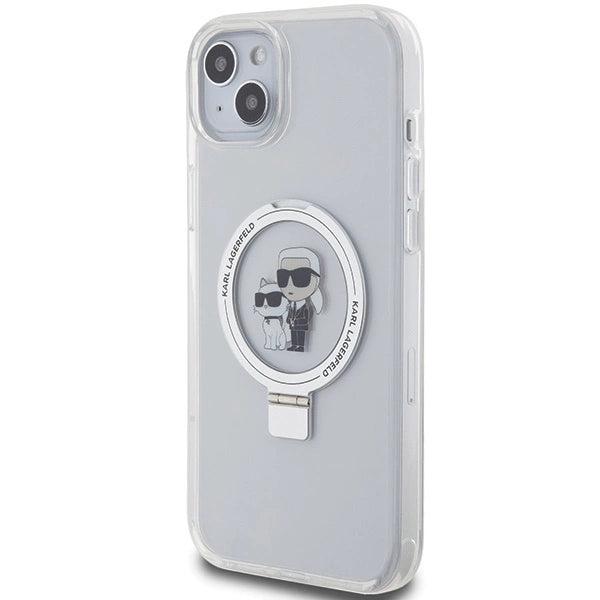 Karl Lagerfeld KLHMP15MHMRSKCH iPhone 15 Plus / 14 Plus 6.7" white/white hardcase Ring Stand Karl&amp;Choupette MagSafe_1