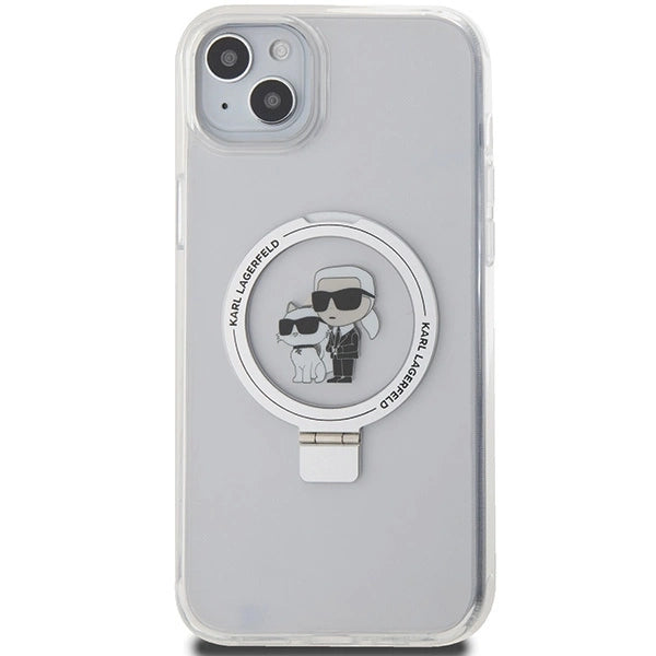 Karl Lagerfeld KLHMP15MHMRSKCH iPhone 15 Plus / 14 Plus 6.7" white/white hardcase Ring Stand Karl&amp;Choupette MagSafe_2