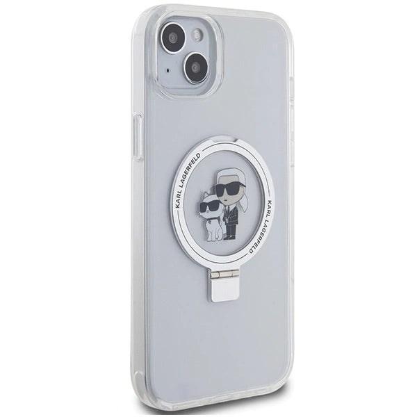 Karl Lagerfeld KLHMP15MHMRSKCH iPhone 15 Plus / 14 Plus 6.7" white/white hardcase Ring Stand Karl&amp;Choupette MagSafe_3